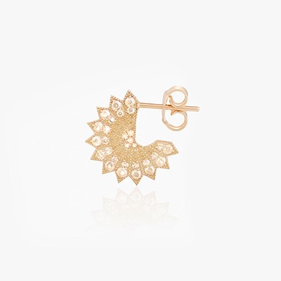 POWER OF LIGHT LOTUS FULL SMALL DIAMOND EARRINGS