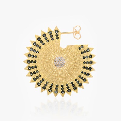 POWER OF LIGHT LOTUS FULL LARGE DIAMOND EARRINGS