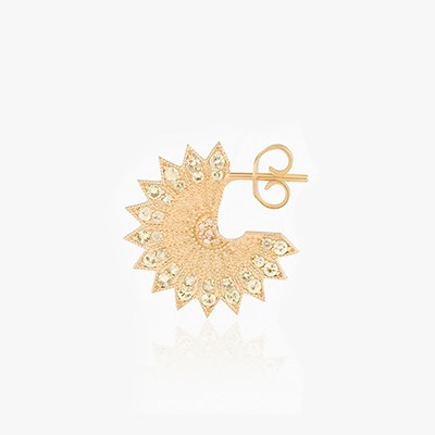 POWER OF LIGHT LOTUS FULL BIG DIAMOND EARRINGS