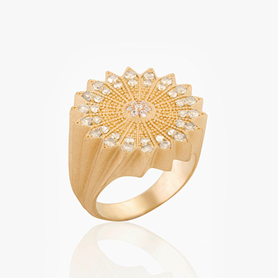 POWER OF LIGHT LOTUS FULL DIAMOND RING