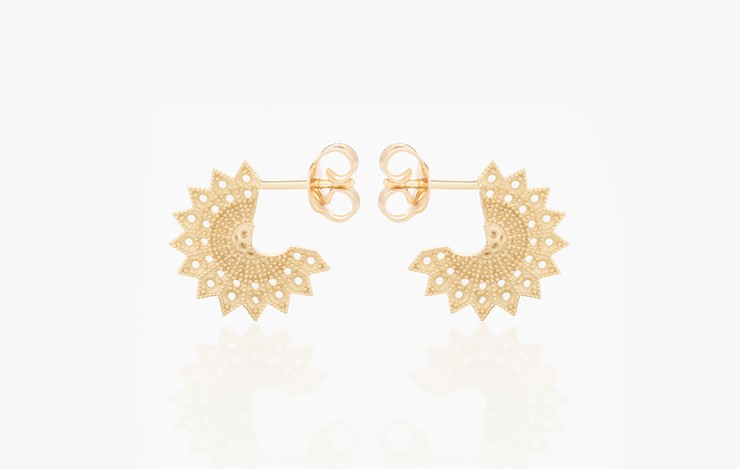 POWER OF LIGHT LOTUS FULL SMALL PURE EARRINGS