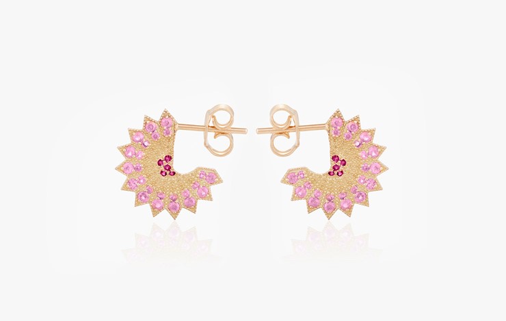 POWER OF LIGHT LOTUS FULL SMALL EARRINGS