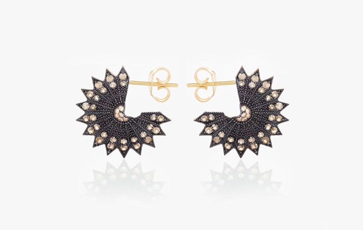 POWER OF LIGHT LOTUS FULL BIG DIAMOND EARRINGS