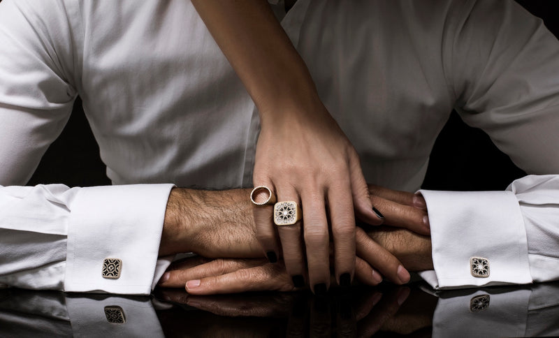 BLAT BEIRUT FLOWER DIAMOND CUFFLINKS