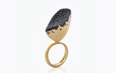 BABY MALAK FLOURISH CAVIAR BIG MARQUISE RING
