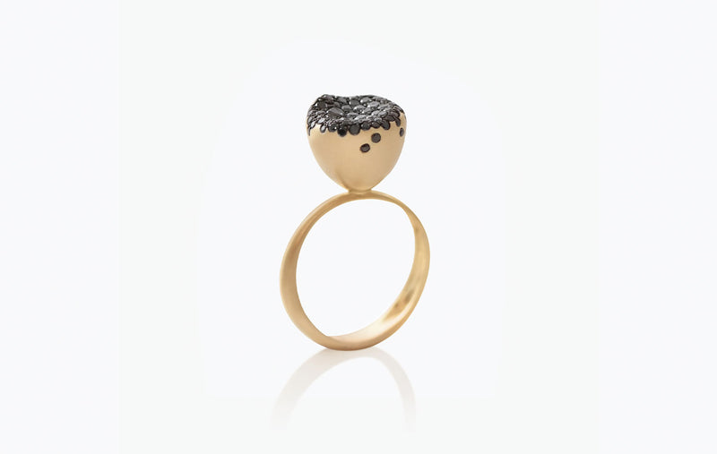 BABY MALAK FLOURISH CAVIAR SMALL ROUND RING