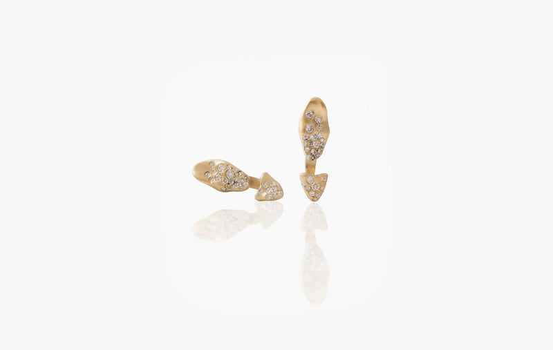 BABY MALAK FLOURISH ICE HALF MINI MARQUISE EARRINGS