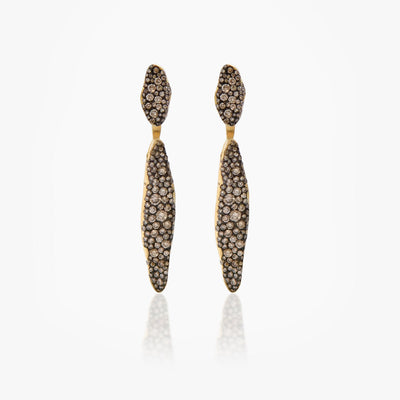 BABY MALAK FLOURISH CHAMPAGNE FULL LONG MARQUISE EARRINGS