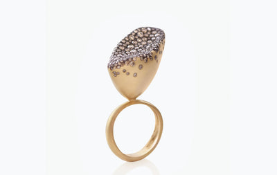 BABY MALAK FLOURISH CHAMPAGNE BIG MARQUISE RING