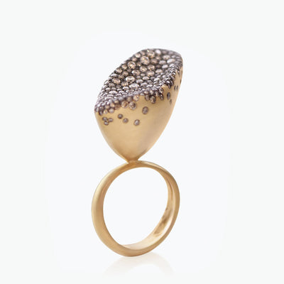 BABY MALAK FLOURISH CHAMPAGNE BIG MARQUISE RING
