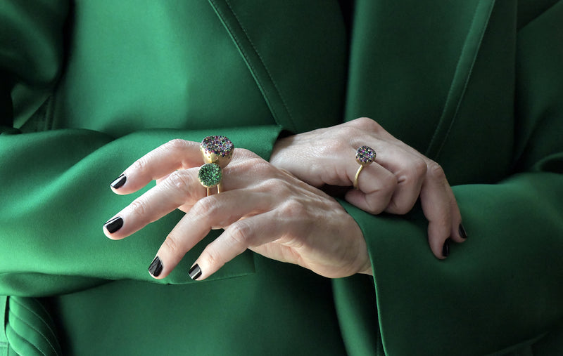 BABY MALAK FLOURISH BONBON MEDIUM ROUND RING