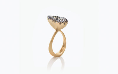 BABY MALAK FLOURISH CHAMPAGNE SMALL MARQUISE RING