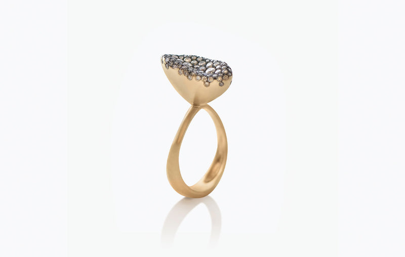 BABY MALAK FLOURISH CHAMPAGNE SMALL MARQUISE RING