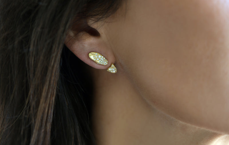 BABY MALAK FLOURISH ICE HALF MINI MARQUISE EARRINGS