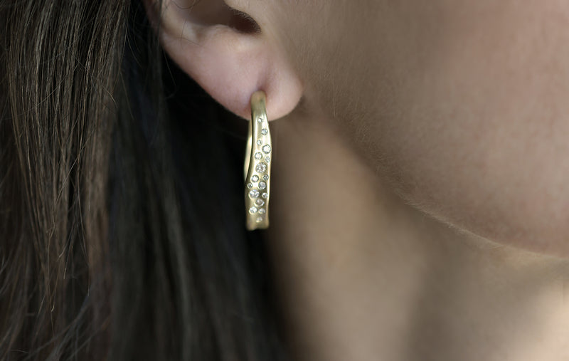 BABY MALAK CHAMPAGNE HOOP OVAL EARRINGS