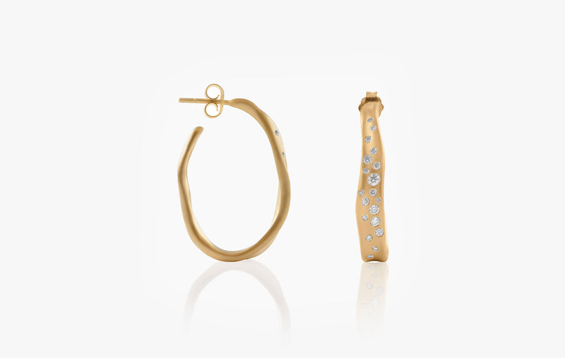 BABY MALAK CHAMPAGNE HOOP OVAL EARRINGS