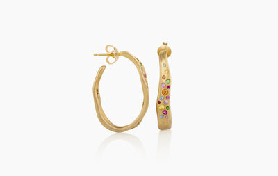 BABY MALAK HOOP BONBON OVAL EARRINGS