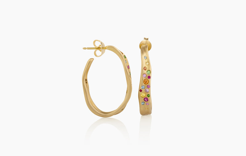 BABY MALAK HOOP BONBON OVAL EARRINGS