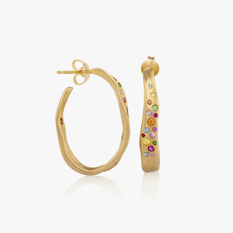 BABY MALAK HOOP BONBON OVAL EARRINGS