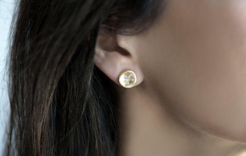 BABY MALAK ICE MINI ROUND EARRINGS