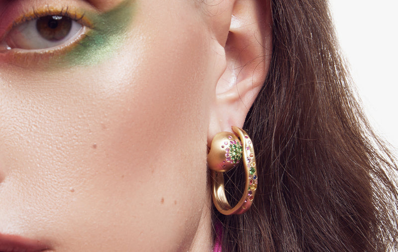 BABY MALAK HOOP BONBON OVAL EARRINGS