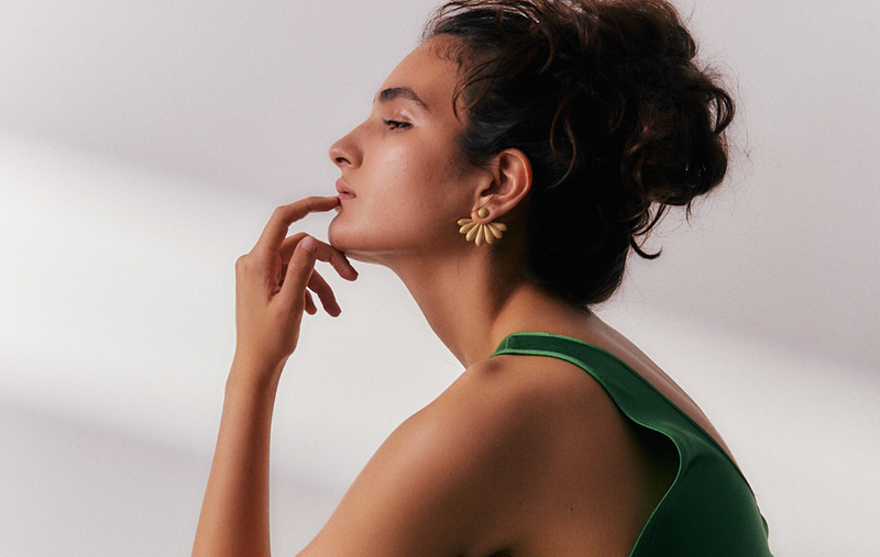 LOTUS COURAGE BIG EARRINGS by Nada Ghazal - Earrings