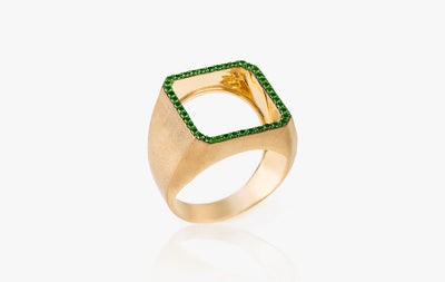 FREE ME SQUARE TSAVORITE RING