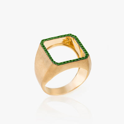 FREE ME SQUARE TSAVORITE RING