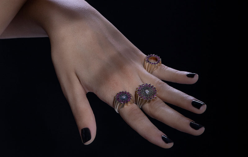 POWER OF LIGHT LOTUS FULL DIAMOND PINKY