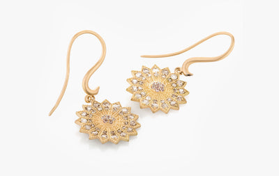 POWER OF LIGHT LOTUS FULL MINI DIAMOND EARRINGS