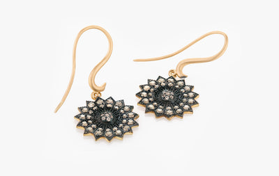 POWER OF LIGHT LOTUS FULL MINI DIAMOND EARRINGS
