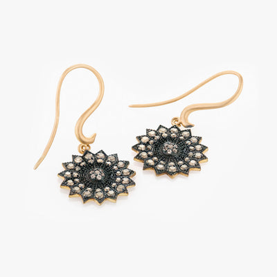 POWER OF LIGHT LOTUS FULL MINI DIAMOND EARRINGS