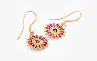 POWER OF LIGHT LOTUS FULL MINI DIAMOND EARRINGS