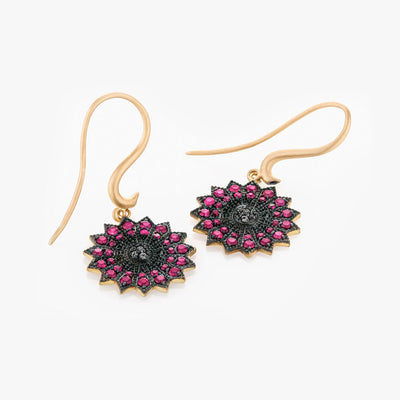 POWER OF LIGHT LOTUS FULL MINI DIAMOND EARRINGS
