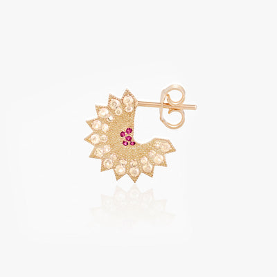 POWER OF LIGHT LOTUS FULL SMALL DIAMOND EARRINGS