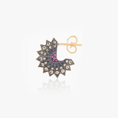 POWER OF LIGHT LOTUS FULL SMALL DIAMOND EARRINGS
