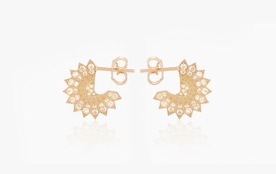POWER OF LIGHT LOTUS FULL SMALL DIAMOND EARRINGS