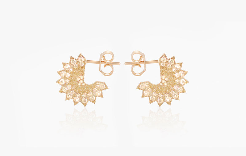 POWER OF LIGHT LOTUS FULL SMALL DIAMOND EARRINGS