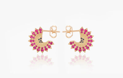 POWER OF LIGHT LOTUS FULL SMALL DIAMOND EARRINGS