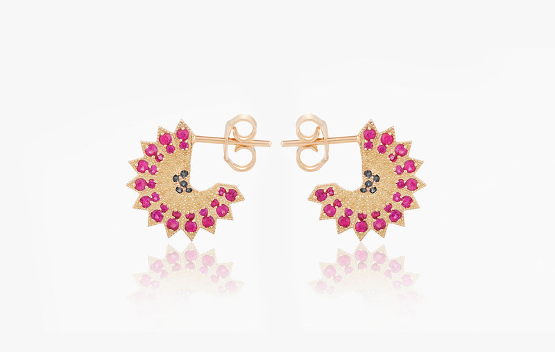 POWER OF LIGHT LOTUS FULL SMALL DIAMOND EARRINGS