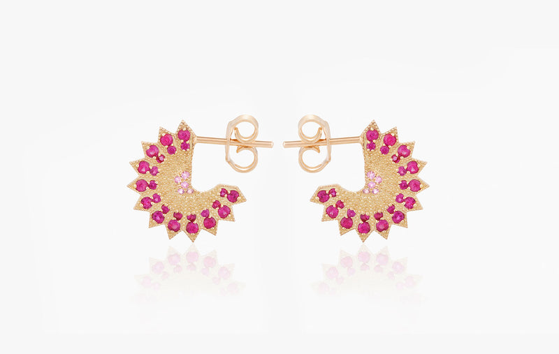 POWER OF LIGHT LOTUS FULL SMALL EARRINGS