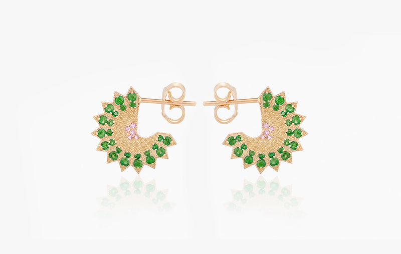 POWER OF LIGHT LOTUS FULL SMALL EARRINGS