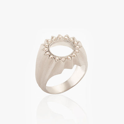 POWER OF LIGHT LOTUS STRIPE DIAMOND PINKY