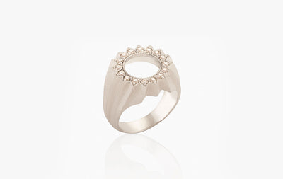 POWER OF LIGHT LOTUS STRIPE DIAMOND PINKY