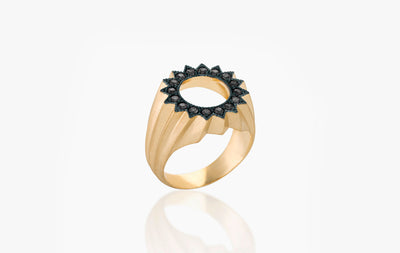 POWER OF LIGHT LOTUS STRIPE DIAMOND PINKY