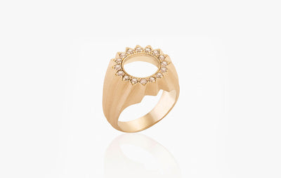 POWER OF LIGHT LOTUS STRIPE DIAMOND PINKY