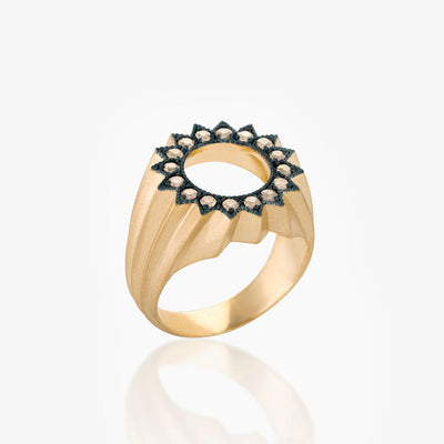 POWER OF LIGHT LOTUS STRIPE DIAMOND PINKY