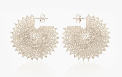 POWER OF LIGHT LOTUS FULL LARGE PURE EARRINGS