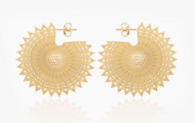 POWER OF LIGHT LOTUS FULL LARGE PURE EARRINGS