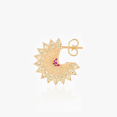 POWER OF LIGHT LOTUS FULL BIG DIAMOND EARRINGS